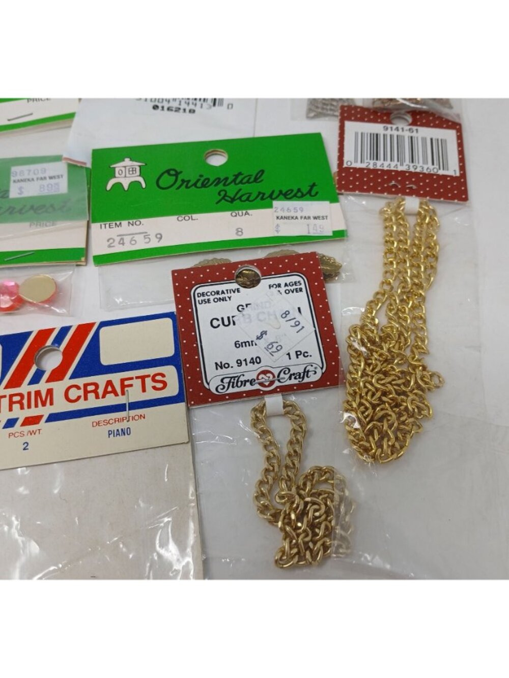 Jewelry Craft Making Lot Beads Charms Chain Findings Rhinestone Most Vintage #D9 - Picture 5 of 8